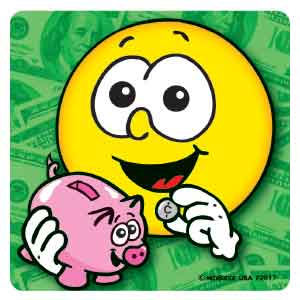 Money Fun Smiles Asst. Banking Stickers