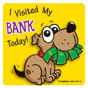 Visited Bank Today Asst. Stickers