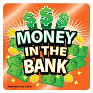 Foil Money Slogans Asst. Banking Stickers