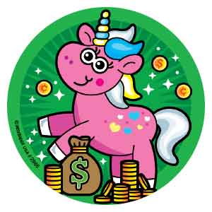 Money Sharks 'n Unicorns Asst. Banking Stickers