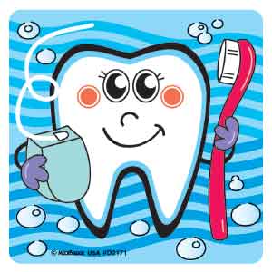 Smiley Teeth Asst. Dental Stickers