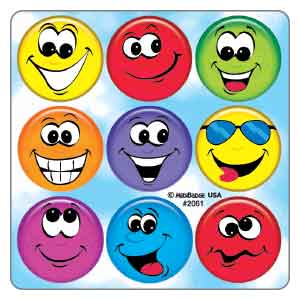 Smiley Face Dots Stickers