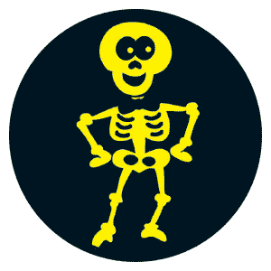 Glow-In-The-Dark Skeleton Stickers Asst. Stickers