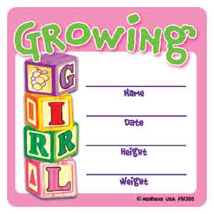 Growing Girl Medical Stickers