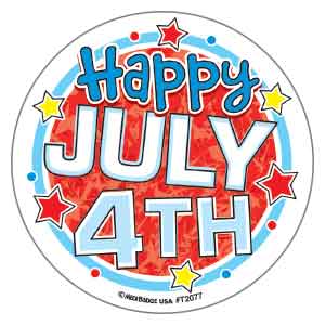 Happy July 4th Asst. Stickers