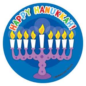 Happy Hanukkah Asst. Stickers