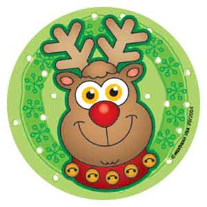 Happy Christmas Faces Asst. Stickers