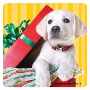 Christmas Puppies Asst. Stickers