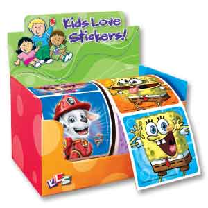 Popular Characters 2-Roll Display Sticker Box