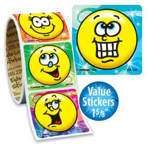 Fun Smiles Value Stickers - Roll