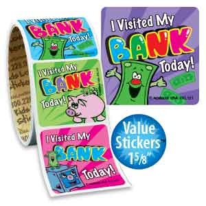 Visited My Bank Value Stickers - Roll