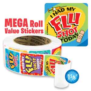 Flu Shot Mega Roll Value Stickers