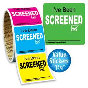 I've Been Screened Value Stickers™ - Roll