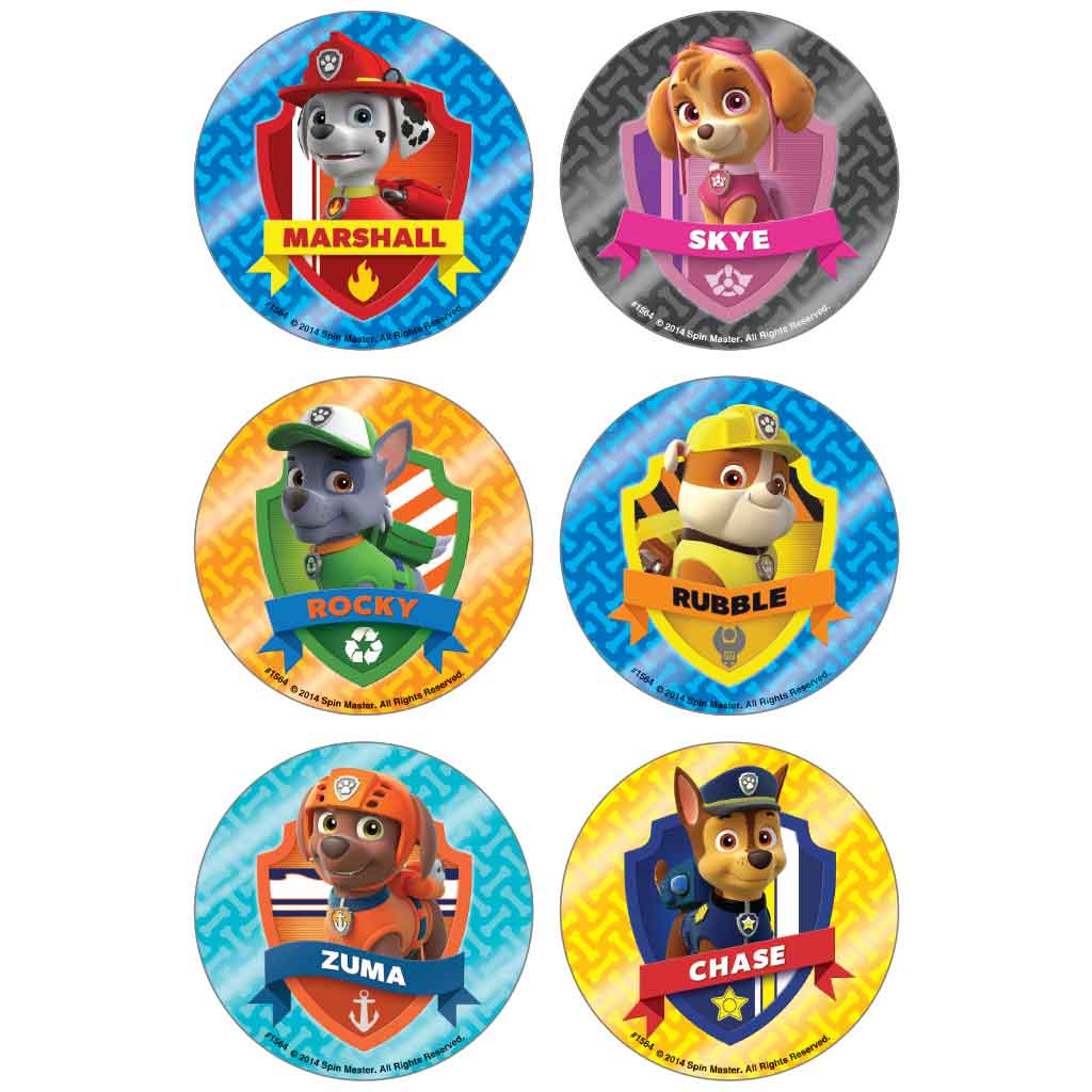 PAW Patrol Foil Badges Stickers