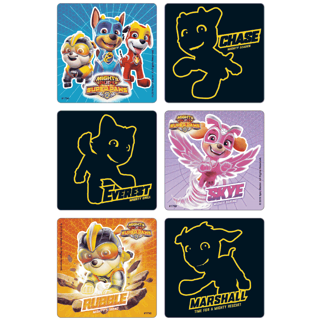 PAW Patrol Mighty Pups Glow-In-The-Dark Stickers