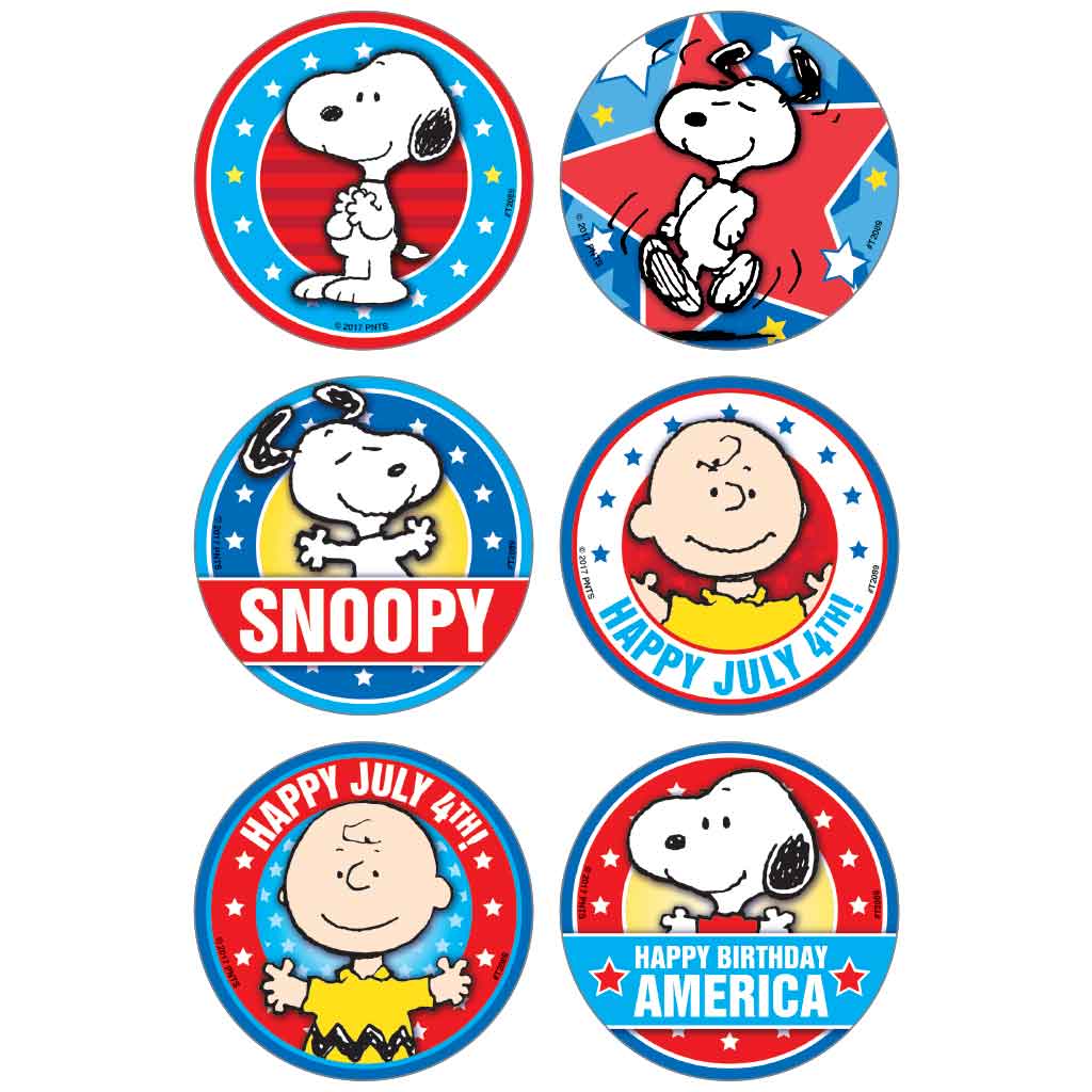 Peanuts - Happy July 4th Stickers