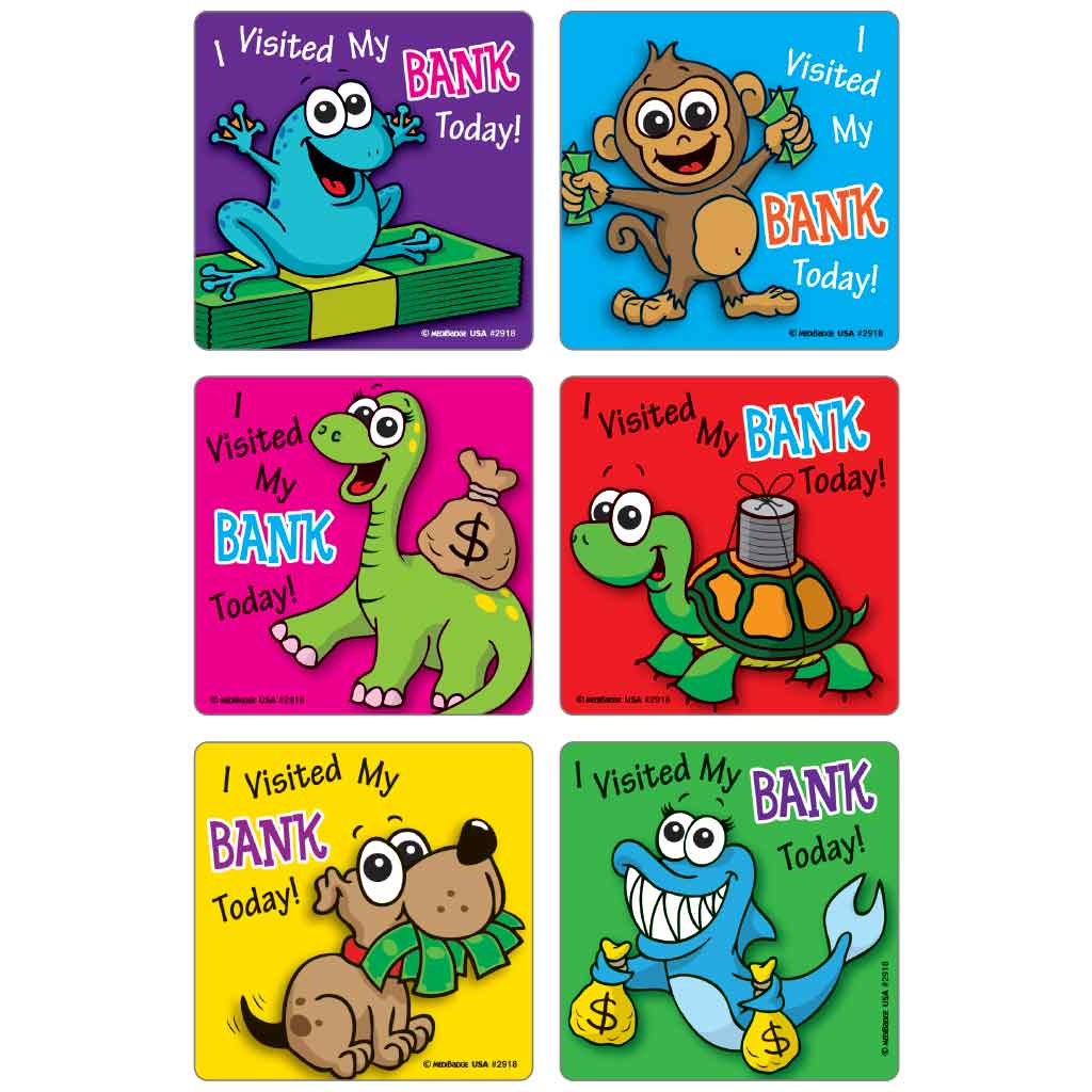 Visited Bank Today Asst. Stickers