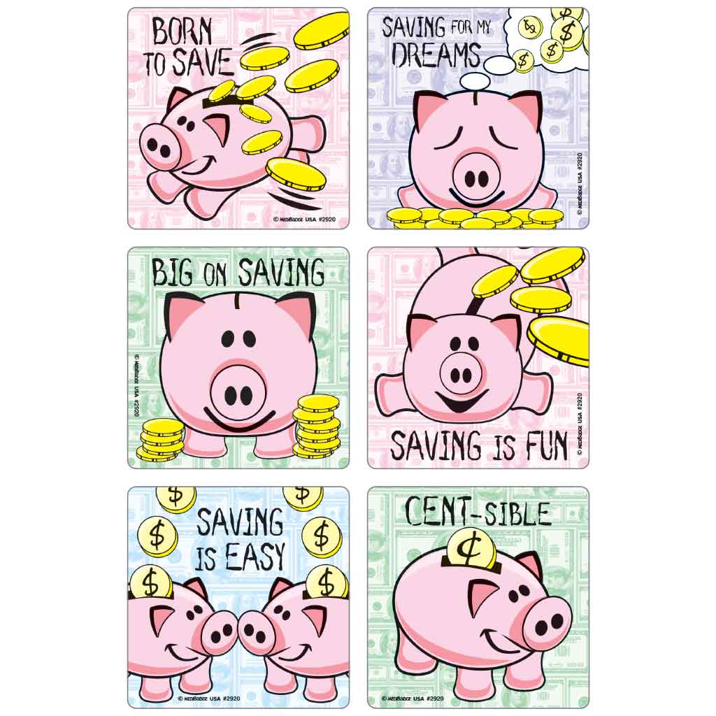 Piggy Bank Buddies Asst. Stickers
