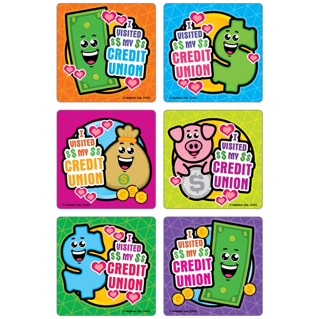 I Visited My Credit Union Asst. Banking Stickers