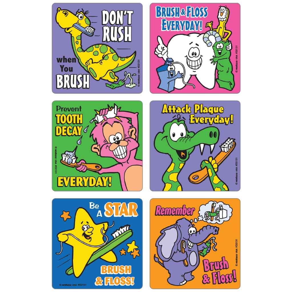 Prevent Decay Everyday Asst. Dental Office Stickers