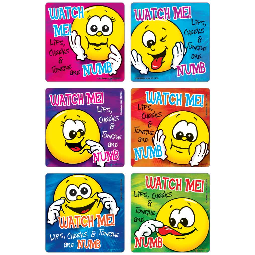 Watch Me! Numb Smiles Asst. Dental Stickers