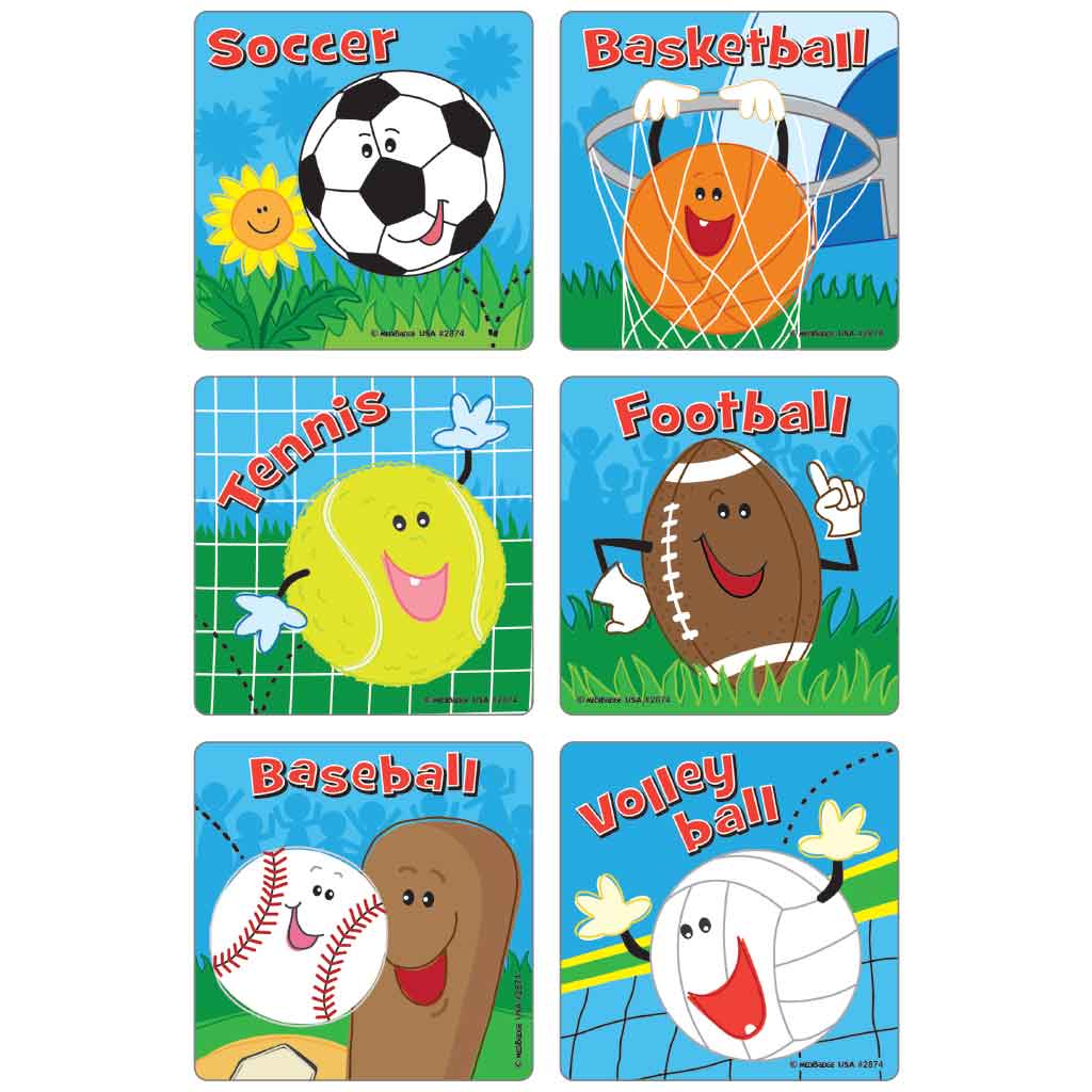 Sport Ball Action Asst. Stickers