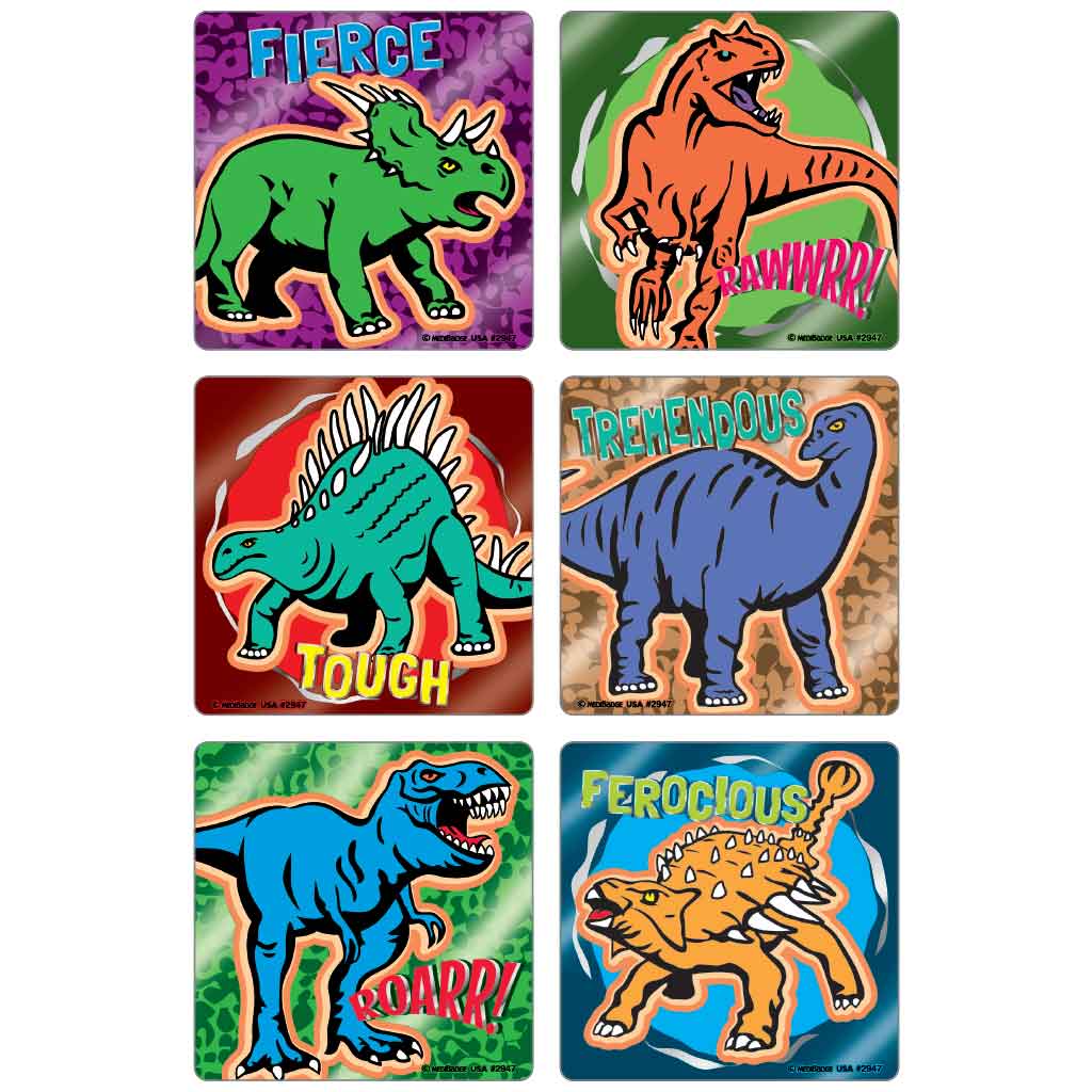 Fierce Dinosaurs Foil Asst. Stickers