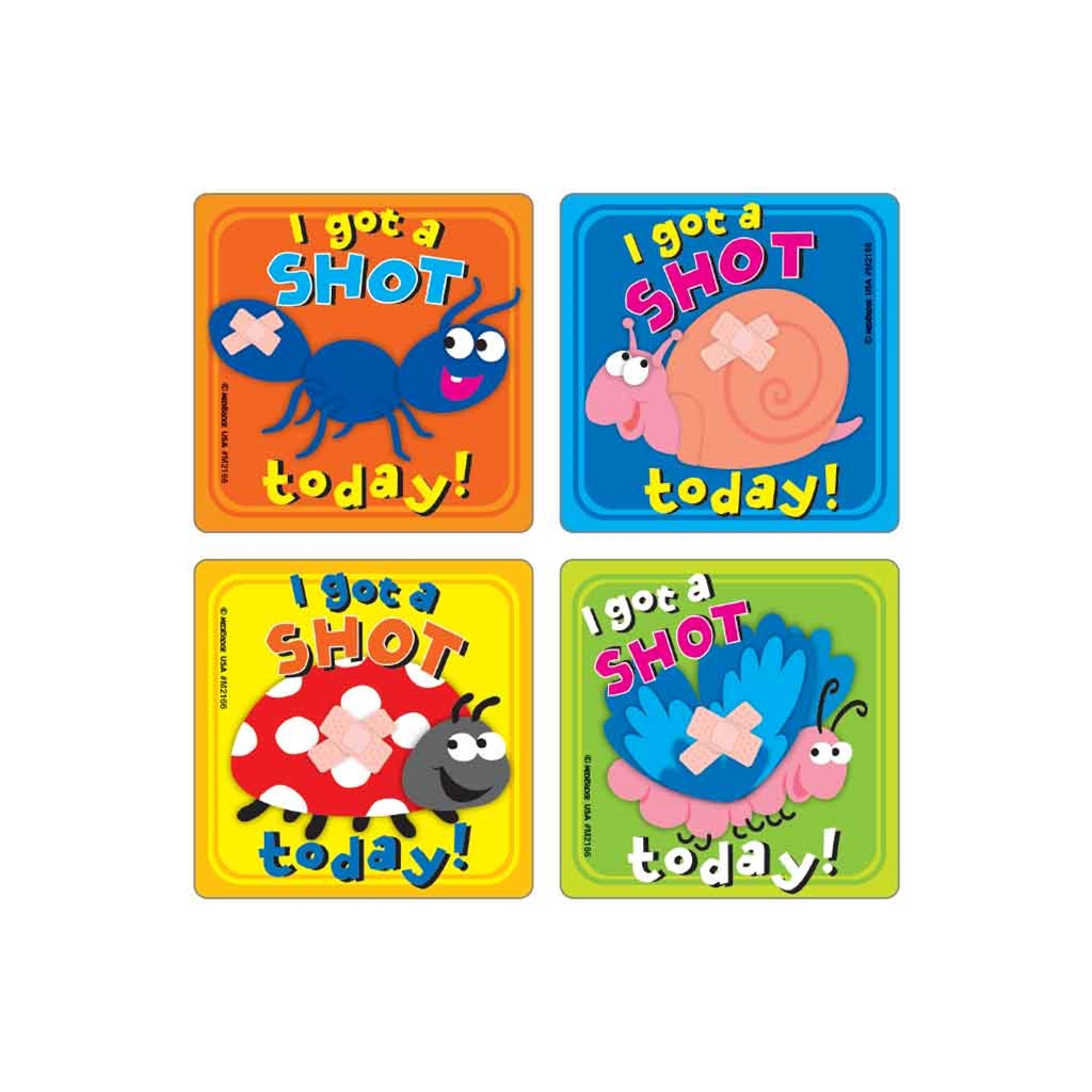 I Got A Shot - Cute Bugs Asst. Stickers
