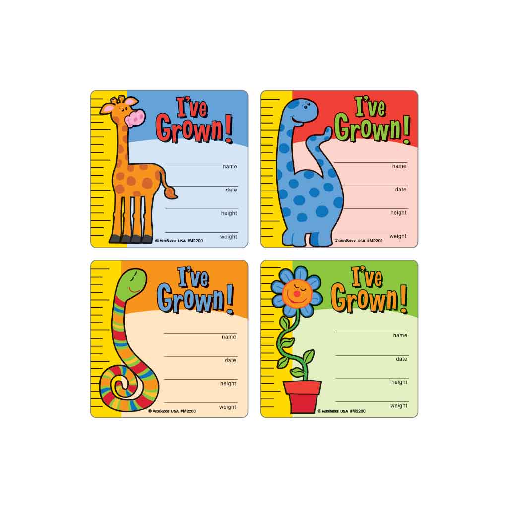 I've Grown - Cute Animals Asst. Medical Stickers