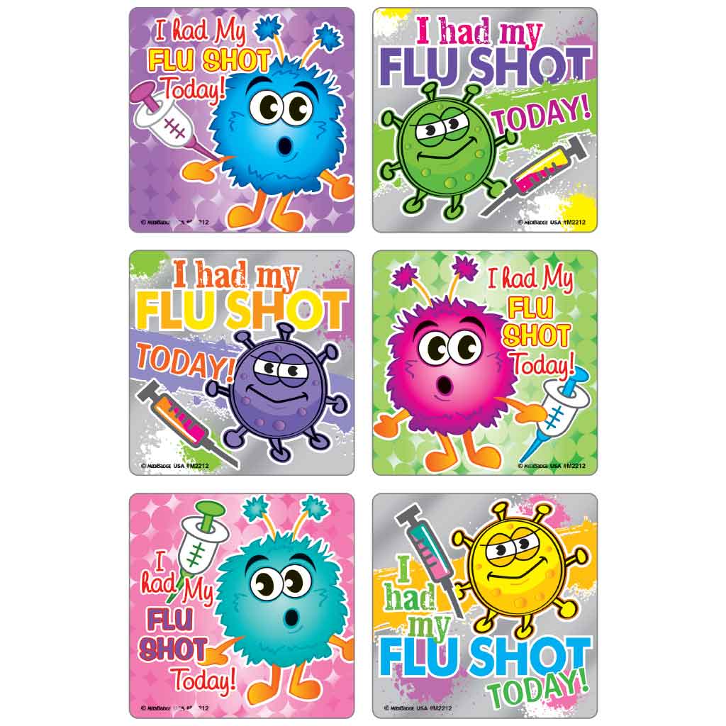 I Had My Flu Shot! - Foil Asst. Medical Stickers