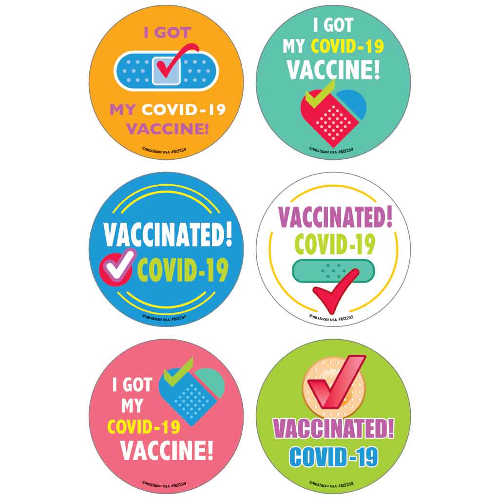 I Got My COVID-19 Vaccine! Asst. Medical Stickers