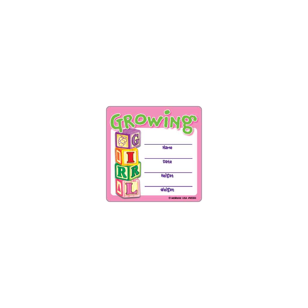 Growing Girl Medical Stickers