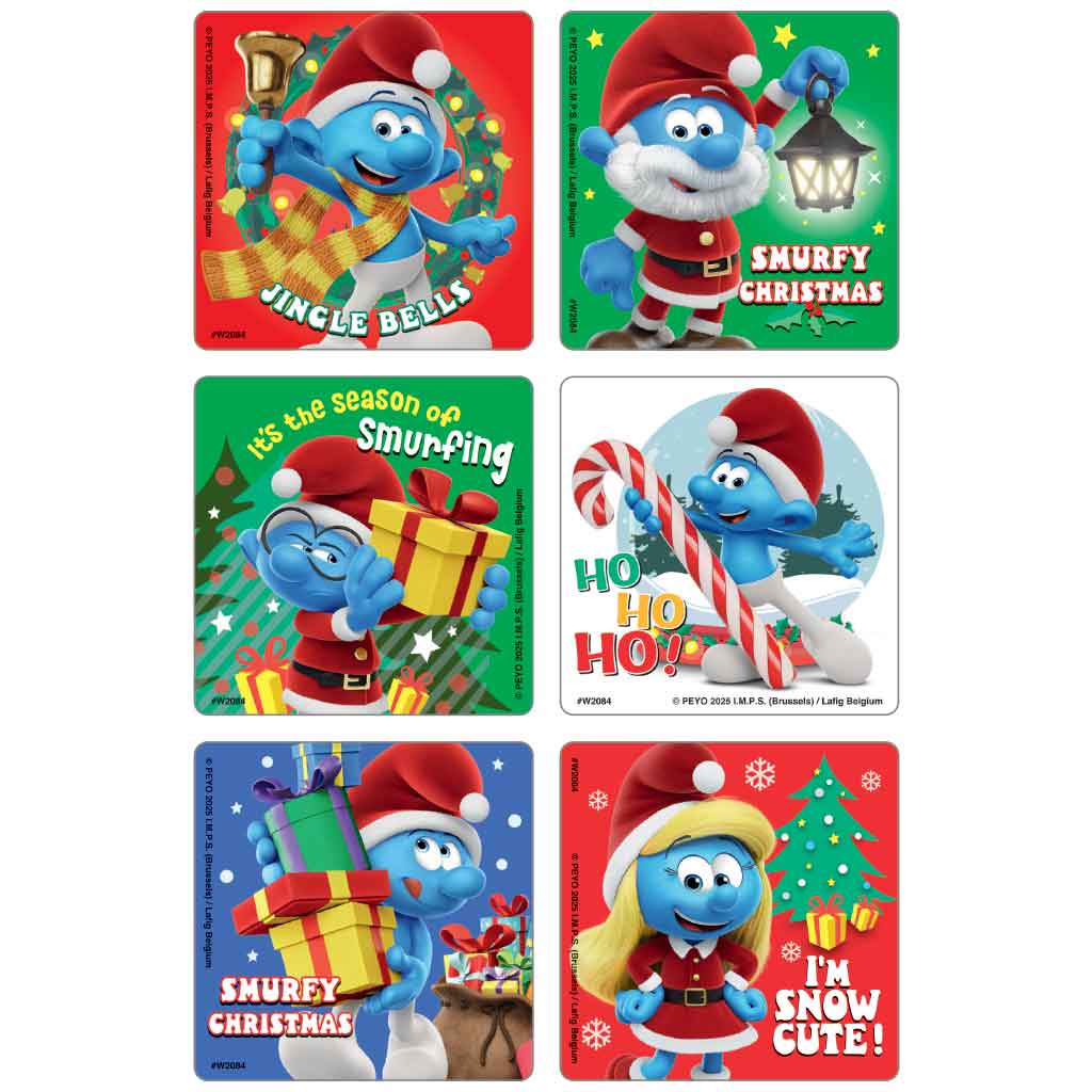 Smurfy Christmas Stickers