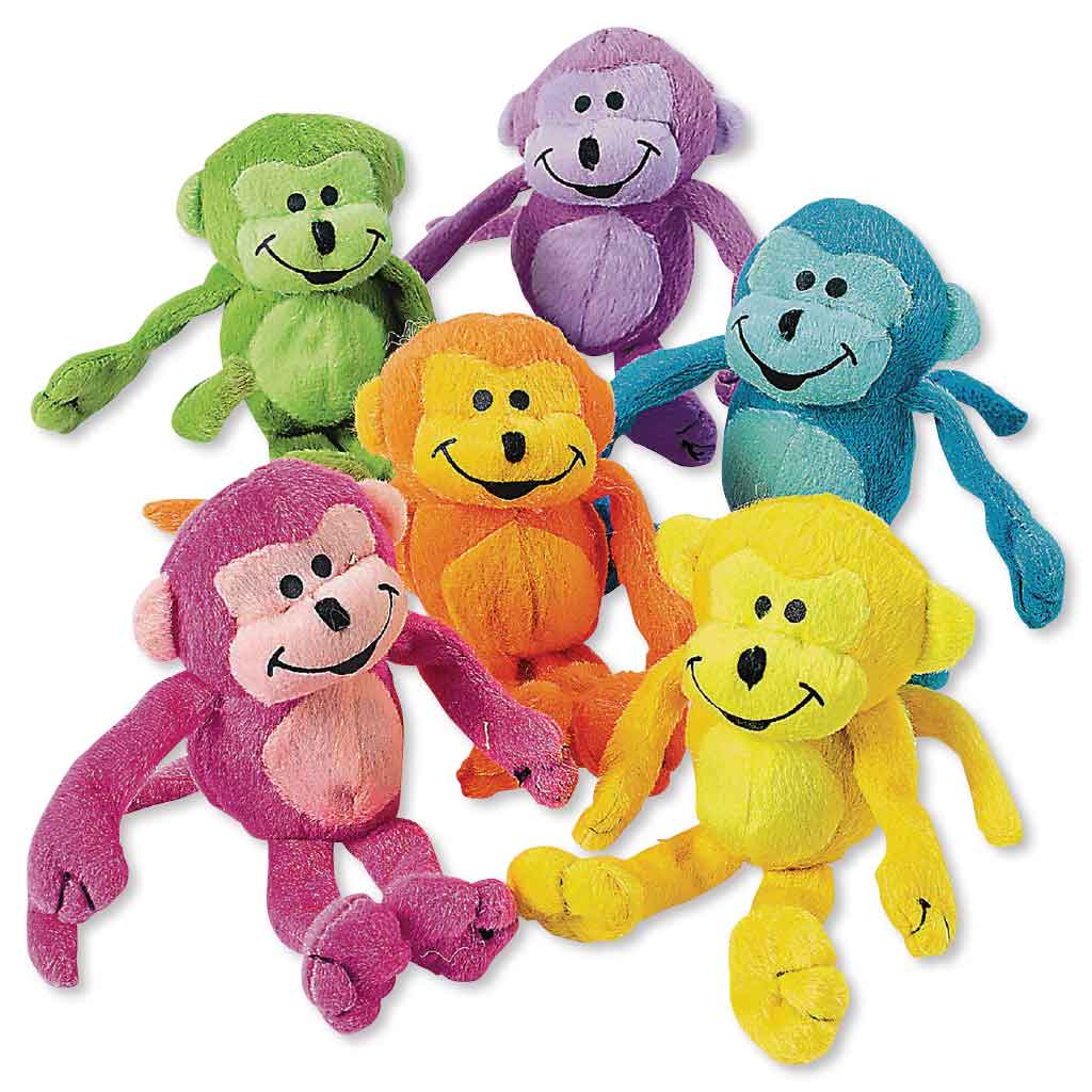 Neon Plush Monkeys