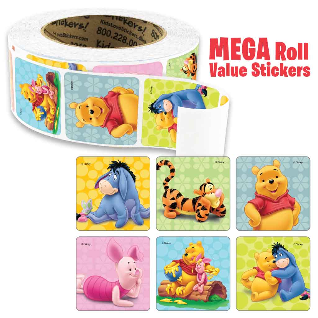 Pooh and Pals Mega Roll Value Stickers