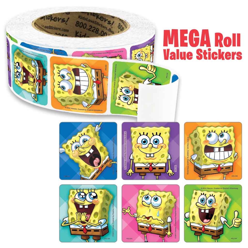 SpongeBob Faces Mega Roll Value Stickers
