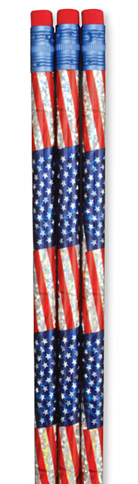 Glitzy Flags Pencils