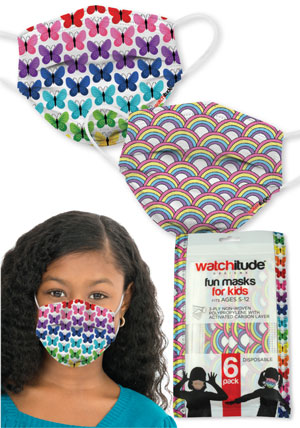 Rainbows & Butterflies Kids Face Masks (6-Pack)