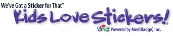 Kids Love Stickers from MediBadge Logo